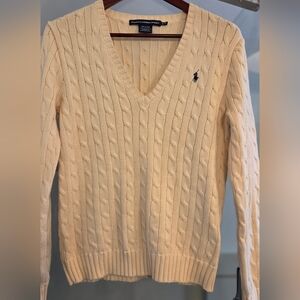 Ralph Lauren Cream V-Neck Sweater